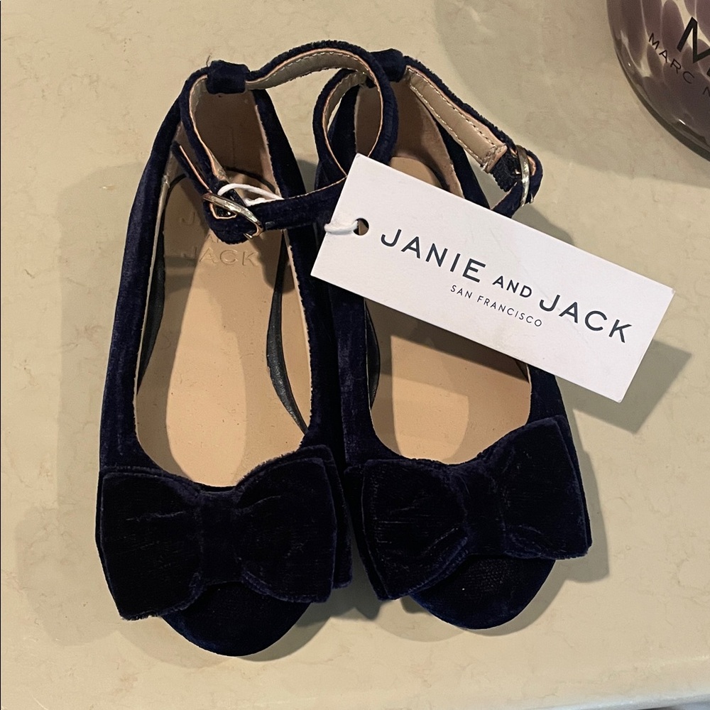 Janie and Jack Velvet Navy Dress Shoes